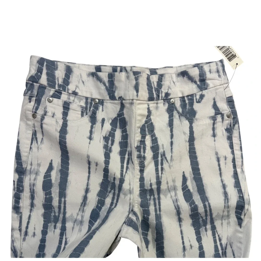 Tribal Jeans Ankle Jegging Womens 10 Slate Blue New Tie Dye Pull On 50560-1381